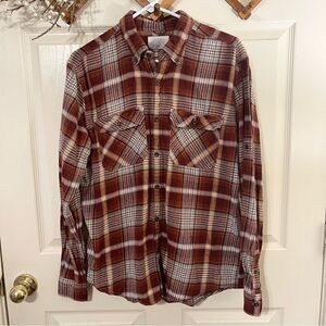 Mens Plaid Flannel Shirt Long Sleeve Multicolor